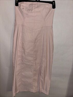 Anthropologie Blush Pink Strapless Midi Dress